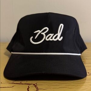 Bad Birdie Black Cap with White Logo White Rope SnapBack Golf Ready! LIKE NEW